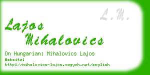 lajos mihalovics business card